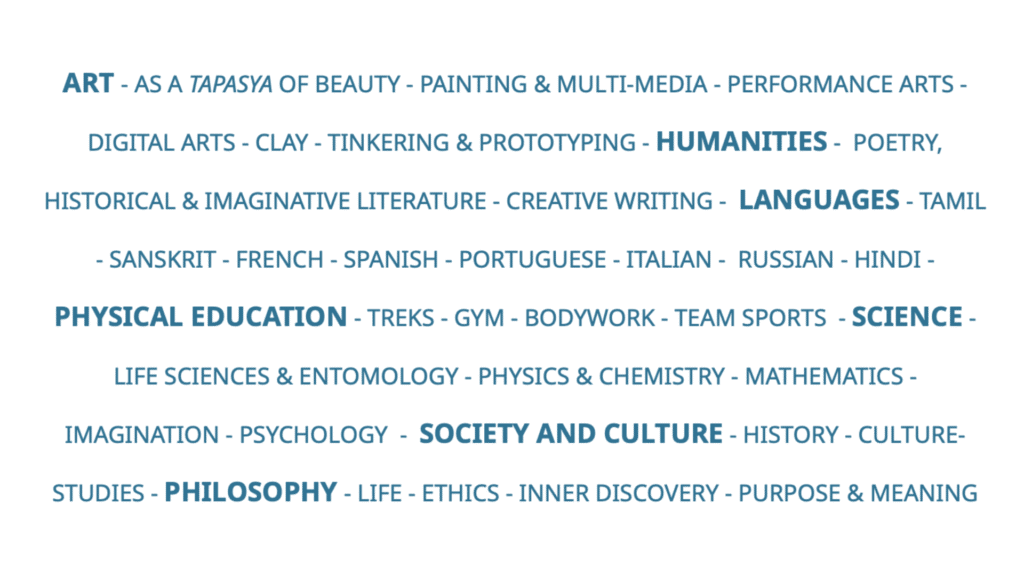 Last School areas of learning - blue